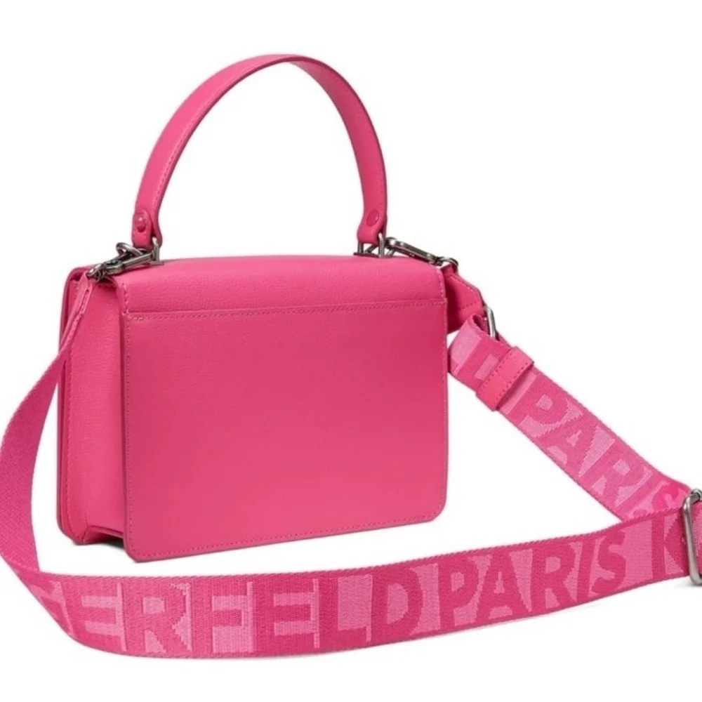 💕▪️ Karl Lagerfeld▪️ top pink handle Simone Flap Crossbody satchel